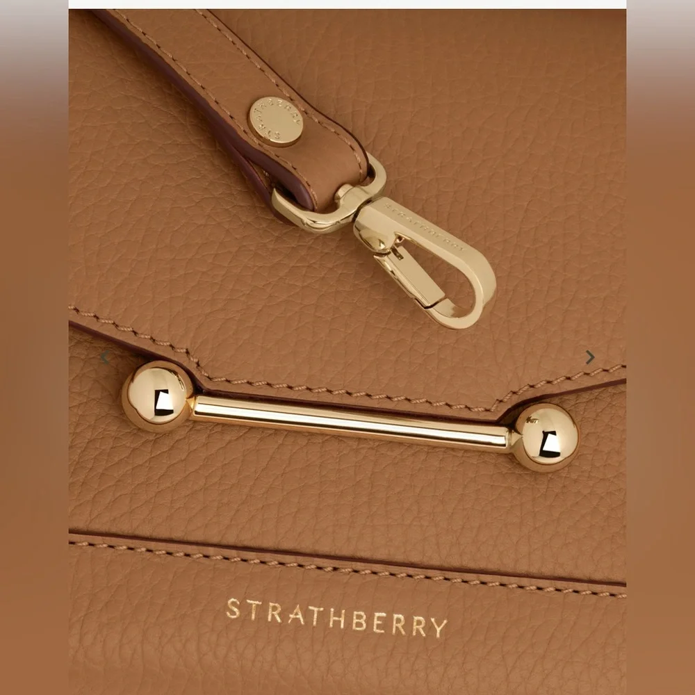 Strathberry Mosaic Nano Crossbody Bag In Caramel - Picture 6 of 16